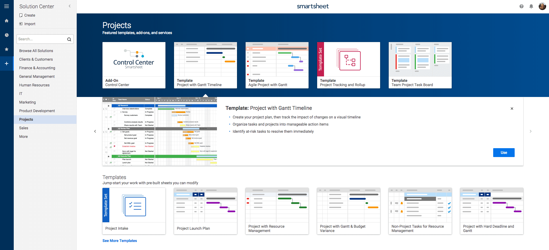 Open Project with Gantt