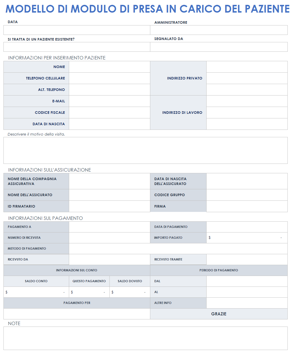 Modulo semplice per le informazioni sul cliente