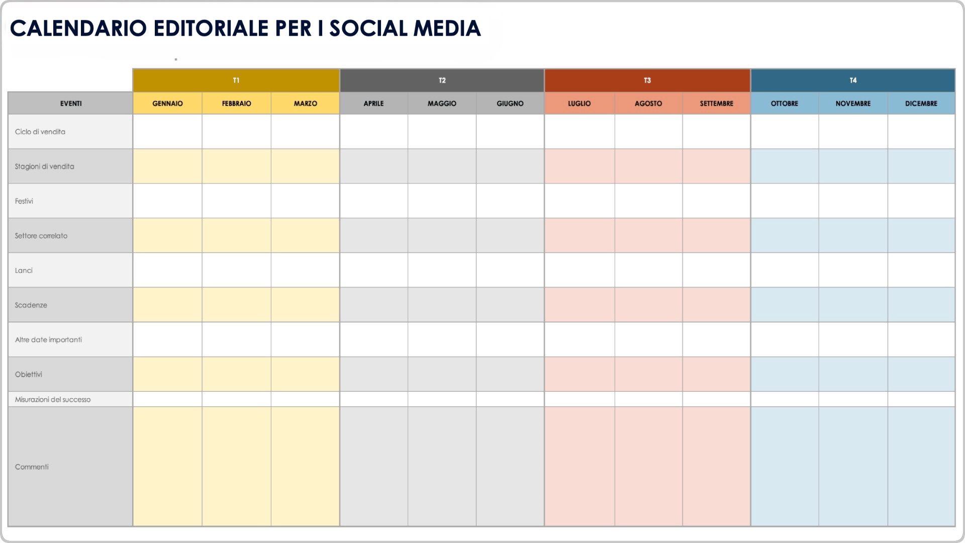 Social Media Editorial Calendar Template