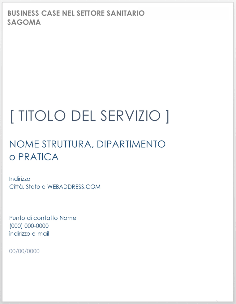 Modello di caso aziendale sanitario