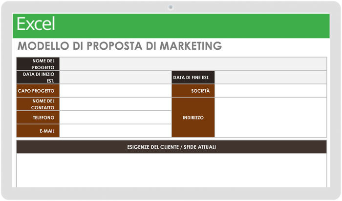  Modello di proposta di marketing