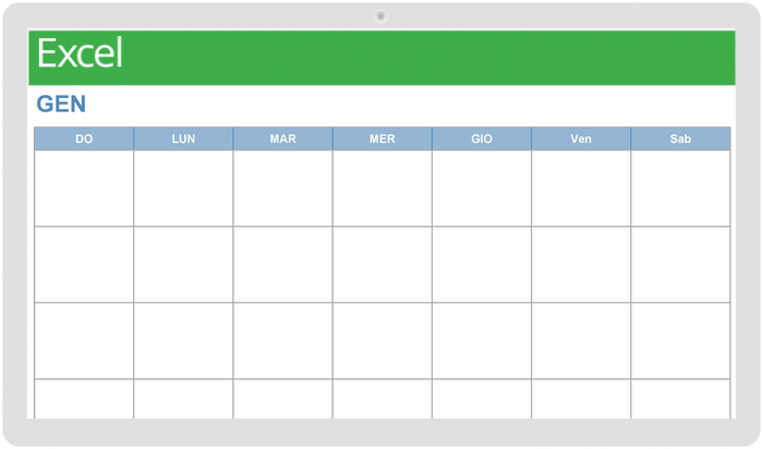 Modello di calendario mensile con note