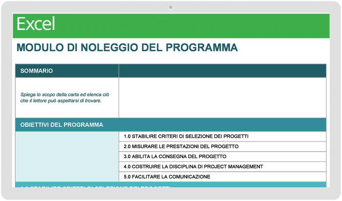 Modulo Carta del programma