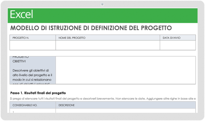 Dichiarazione di definizione del progetto