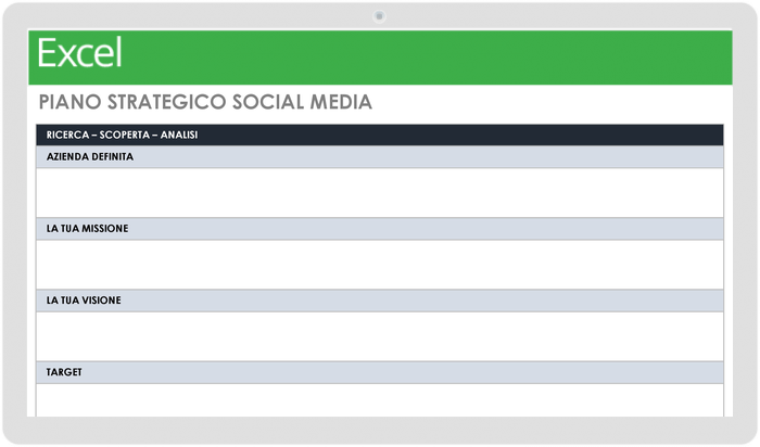 Piano strategico per i social media